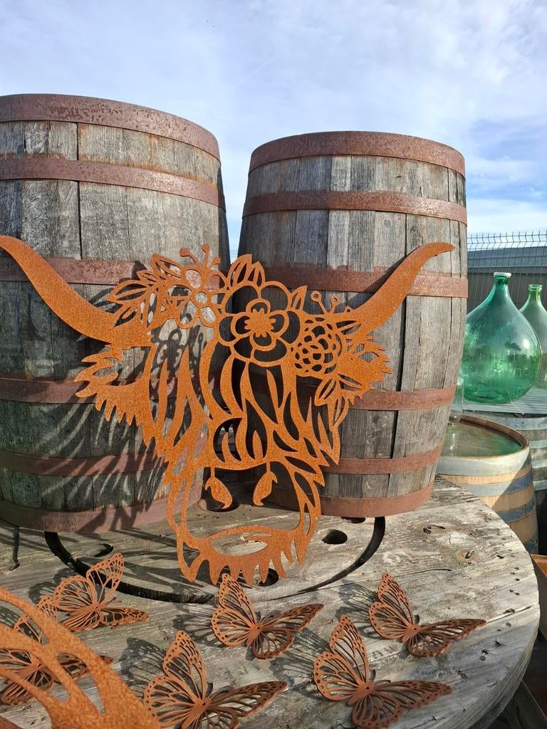 Schotse hooglander in 5mm echt cortenstaal! EYECATHER, Ophalen