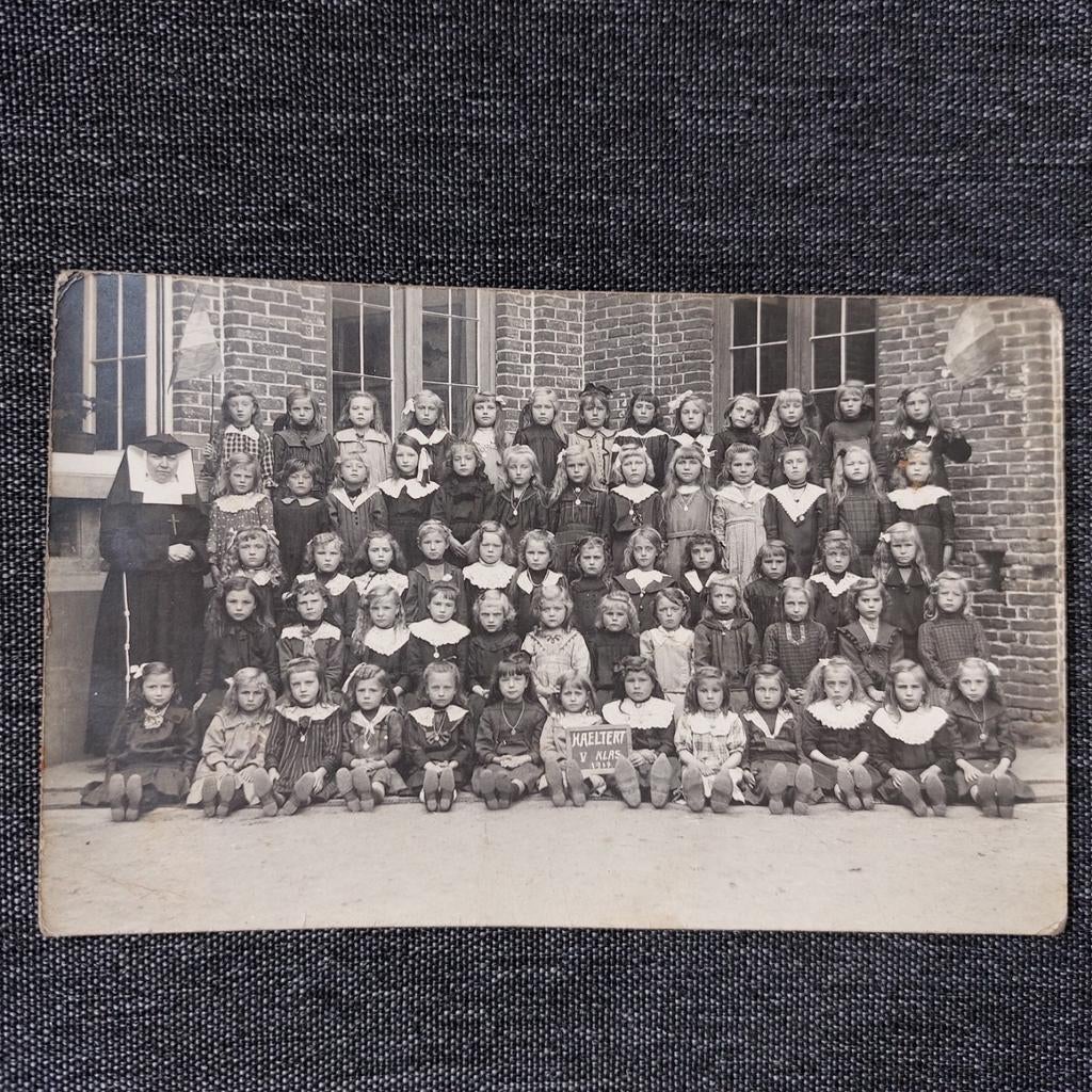 Oude klasfoto 1919 Haaltert (postkaartformaat), Verzamelen, Ophalen of Verzenden