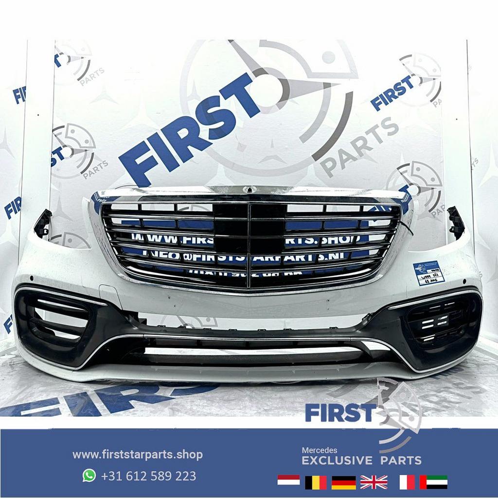 W222 Facelift S63 S65 AMG BUMPER + GRIL ZWART WIT GRIJS Voor, Gebruikt, -, Bumper, -