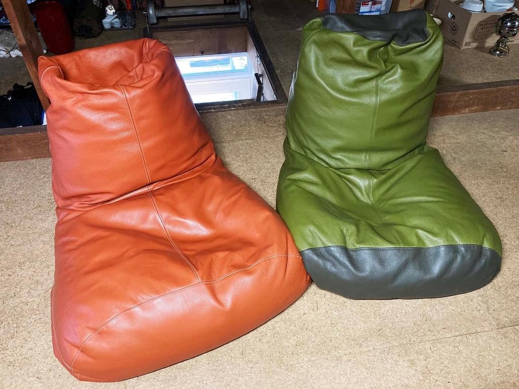 LEOLUX Pode zitzakken oranje groen retro NIEUWSTAAT, Enlèvement