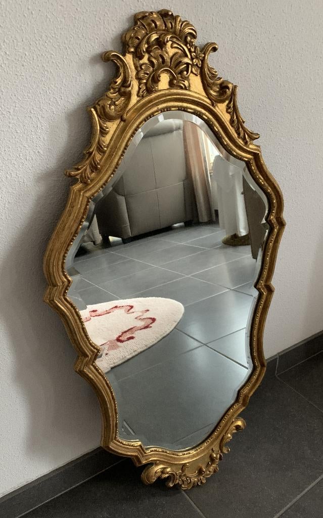 Vintage Barok spiegel geslepen glas 98cm, Antiek en Kunst, Ophalen, Overige vormen, 50 tot 100 cm, Minder dan 100 cm