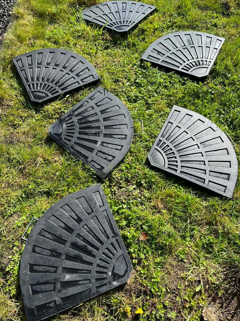 6 dalles de parasol 14 kg, peuvent être achetées par 2, Jardin & Terrasse, Parasols, Comme neuf, Enlèvement