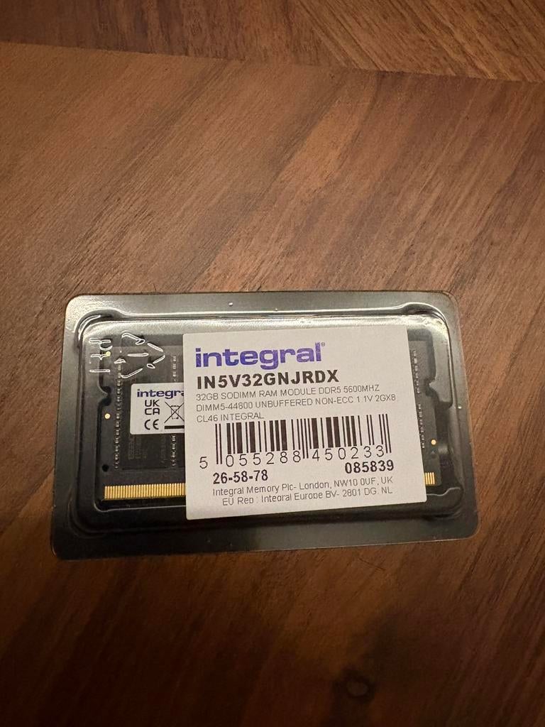 Integral 32GB DDR5 RAM 5600MT/s PC5-44800 SODIMM, Informatique & Logiciels, Mémoire RAM, Neuf, 32 GB, Enlèvement, DDR5