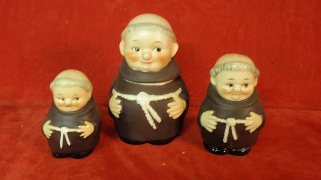 Oud setje peper zout en mosterdpot Goebel patertjes, Antiek en Kunst, Ophalen of Verzenden