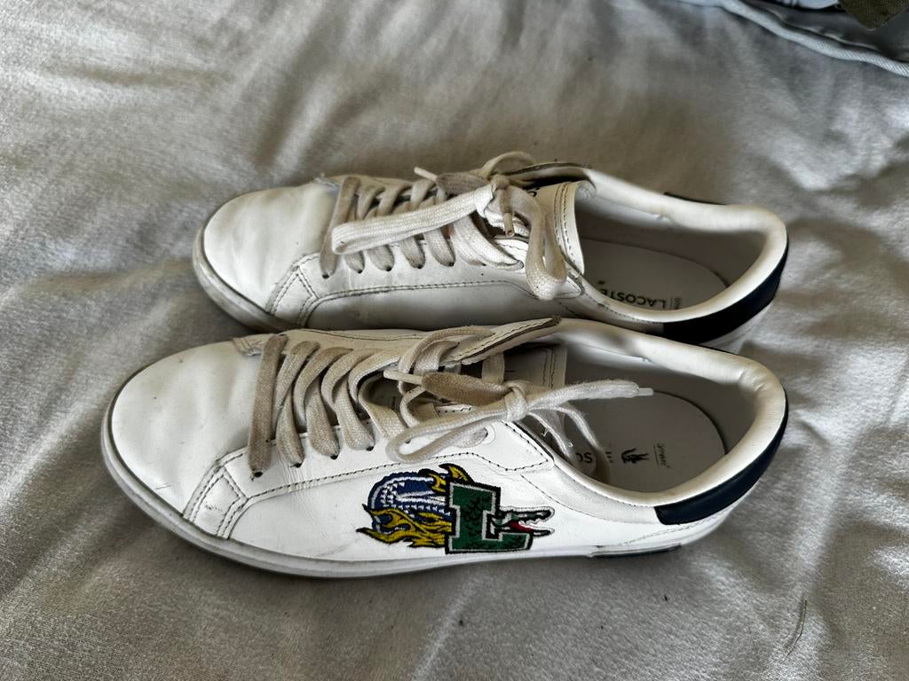 Baskets Lacoste 40, Enlèvement ou Envoi, Porté, Blanc, Baskets