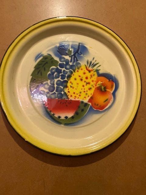 OUDE PLATEAU EMAILLEKEIZER.NL 36 CM, Huis en Inrichting, Woonaccessoires | Dienbladen, Ophalen of Verzenden, Zo goed als nieuw