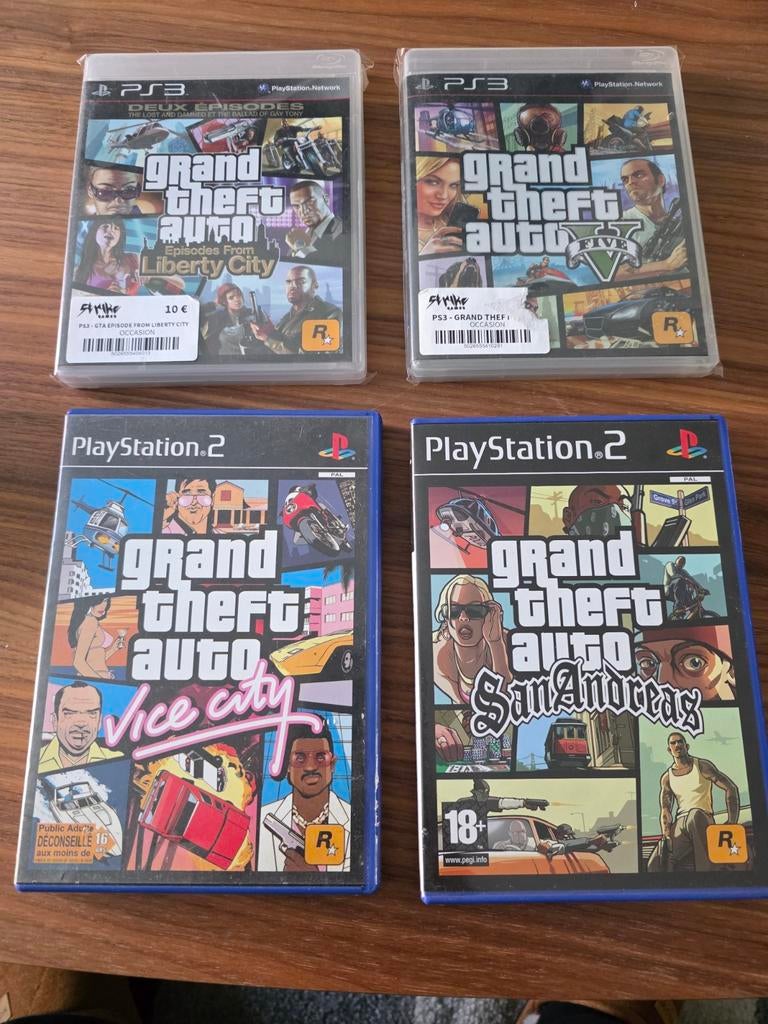 Ensemble jeux PlayStation GTA, Games en Spelcomputers, Avontuur en Actie, Gebruikt, Vanaf 18 jaar, 1 speler