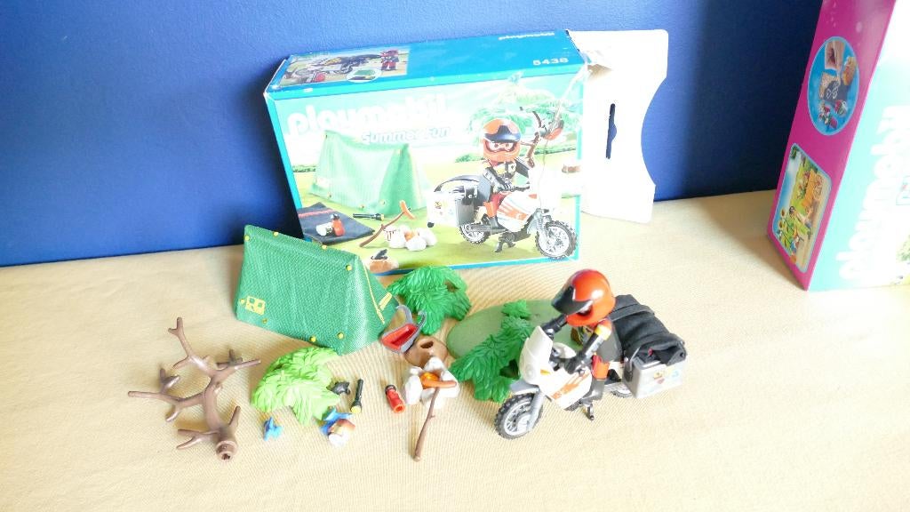 Playmobil 5438 Motorijder met camping outfit, Kinderen en Baby's, Speelgoed | Playmobil, Zo goed als nieuw, Complete set, Ophalen of Verzenden