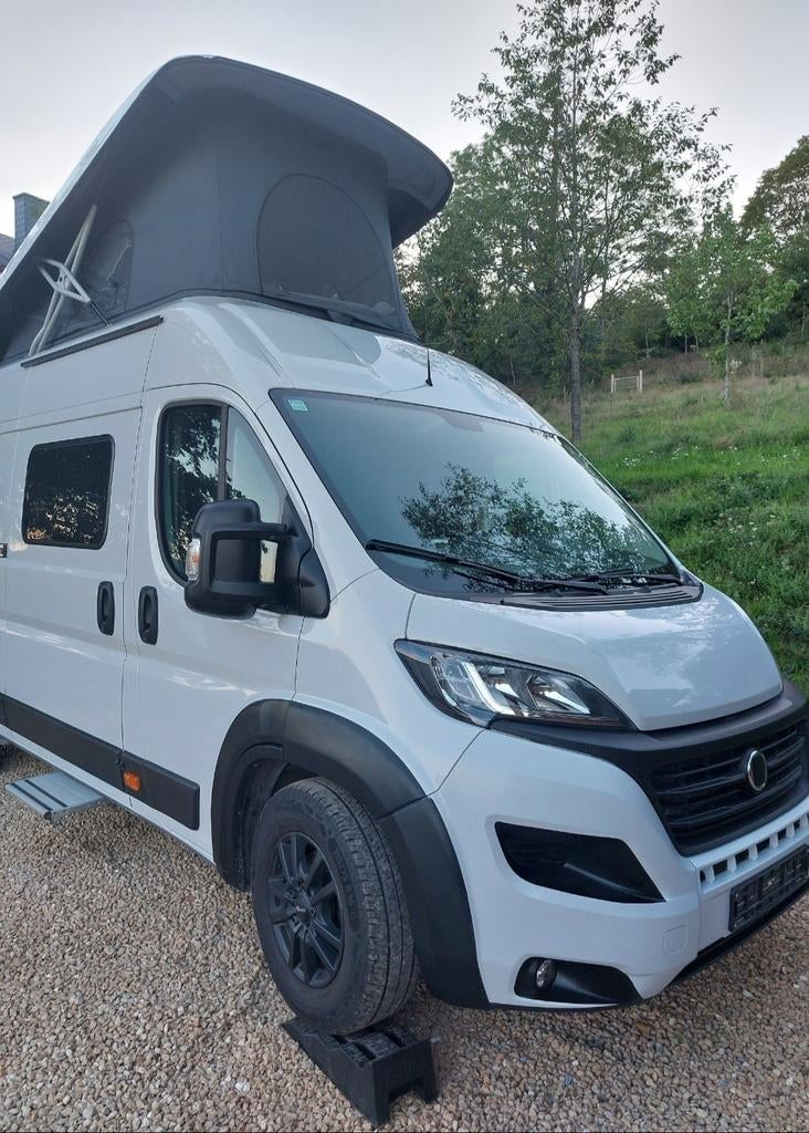 Van bois naturel suspension pneumatique, Caravanes & Camping, Camping-cars, Jusqu'à 4, 6 à 7 mètres, Toilette à cassette, Fiat