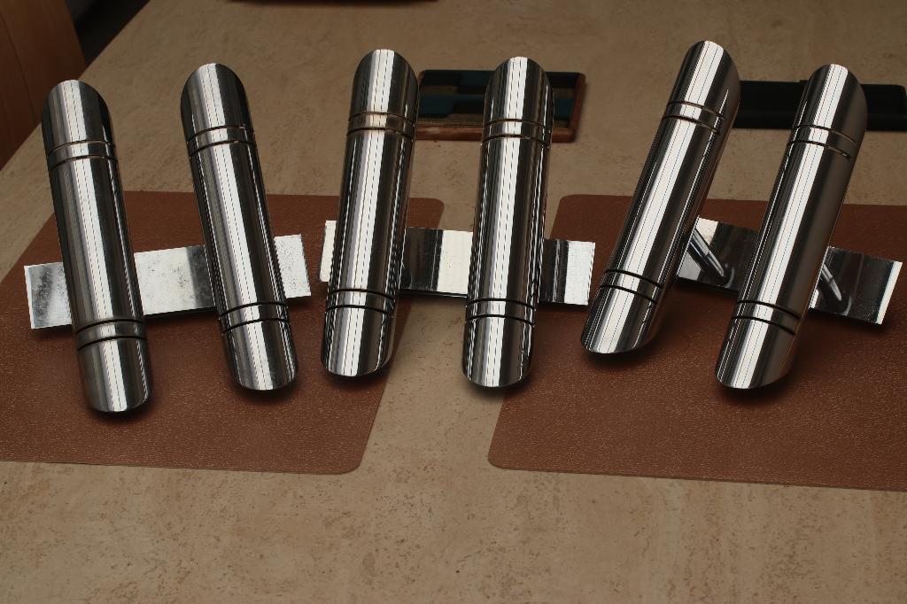 Lamp Wandlamp (3X) roestvrij staal vintage deco 1960, Huis en Inrichting, Ophalen of Verzenden