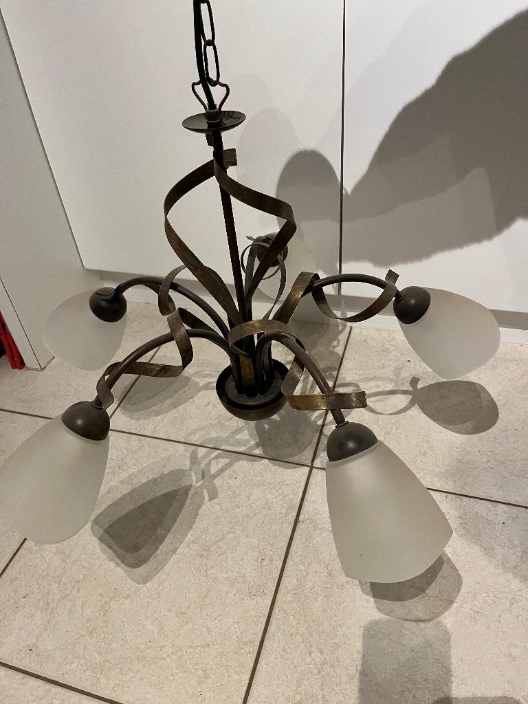 Hanglamp, Ophalen, Gebruikt, Glas, 50 tot 75 cm