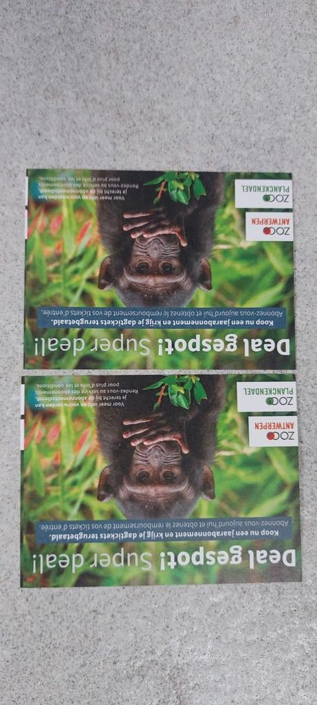 Ticket Zoo Antwerpen of Planckendael, Ophalen of Verzenden