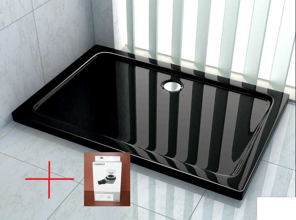 Douchebak zwart rechthoek 100 x 90 cm + siphon, Bricolage & Construction, Sanitaire, Enlèvement