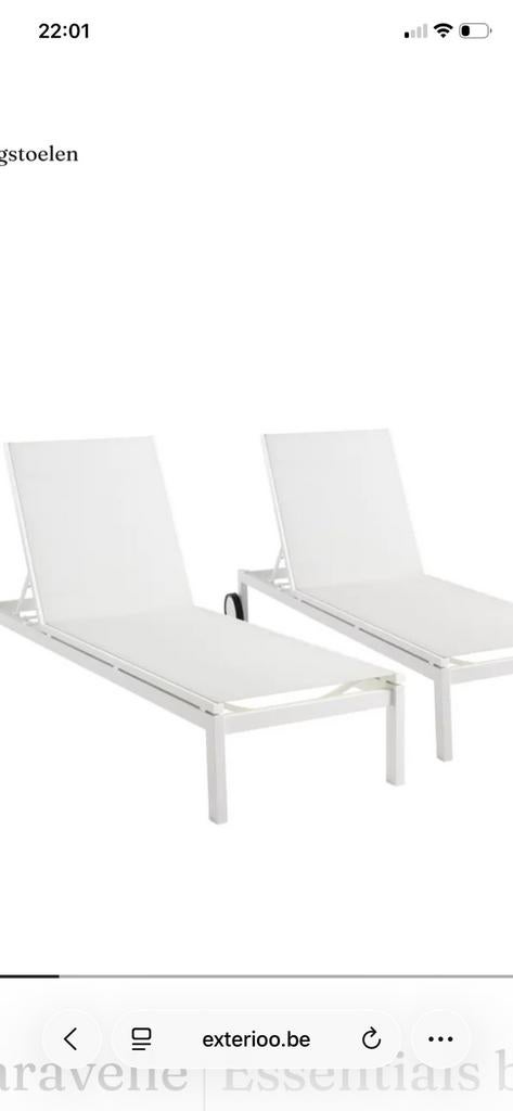 Deux chaises longues avec coussins et housses, Enlèvement, Neuf, Aluminium