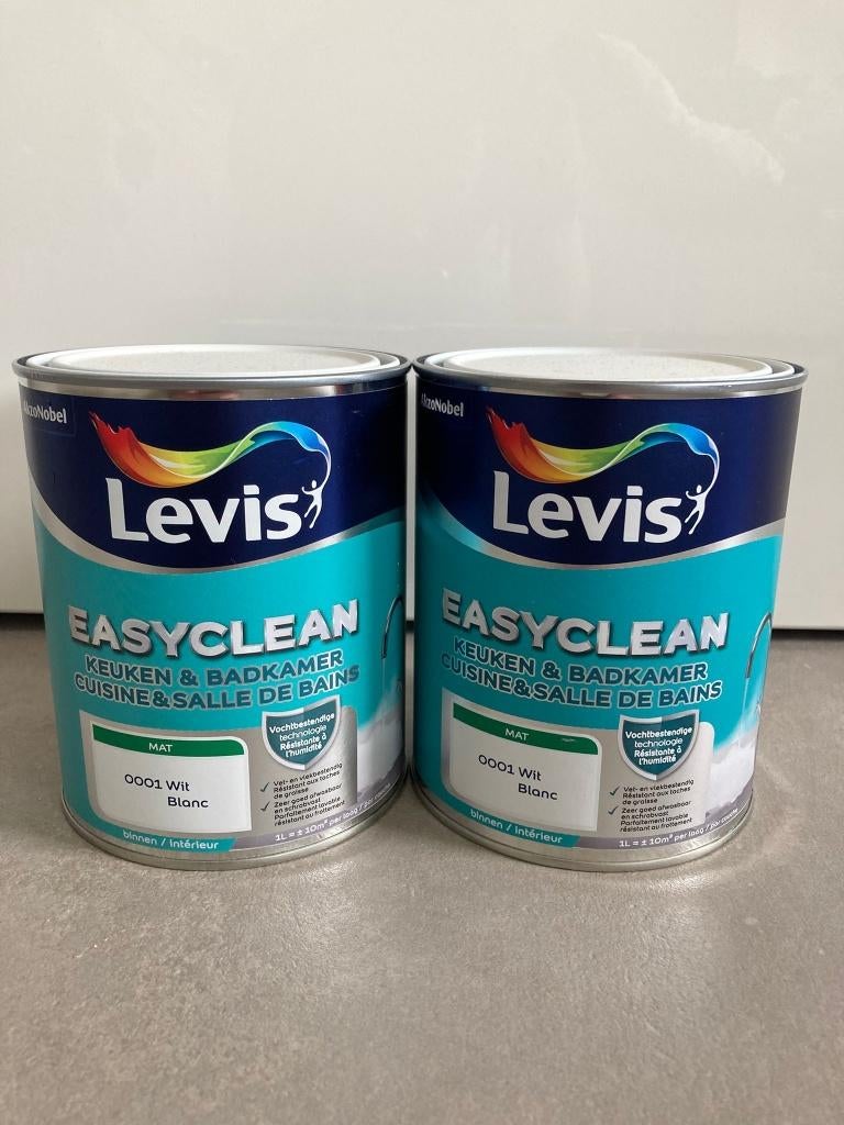 Levis Easyclean verf Keuken en Badkamer (wit), Doe-het-zelf en Bouw, Verf, Beits en Lak, Ophalen, Wit, Nieuw, Verf