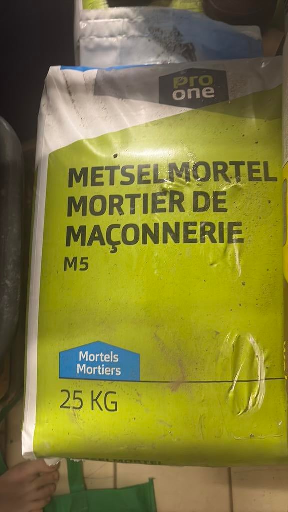 Metsel mortel, Ophalen, Zo goed als nieuw