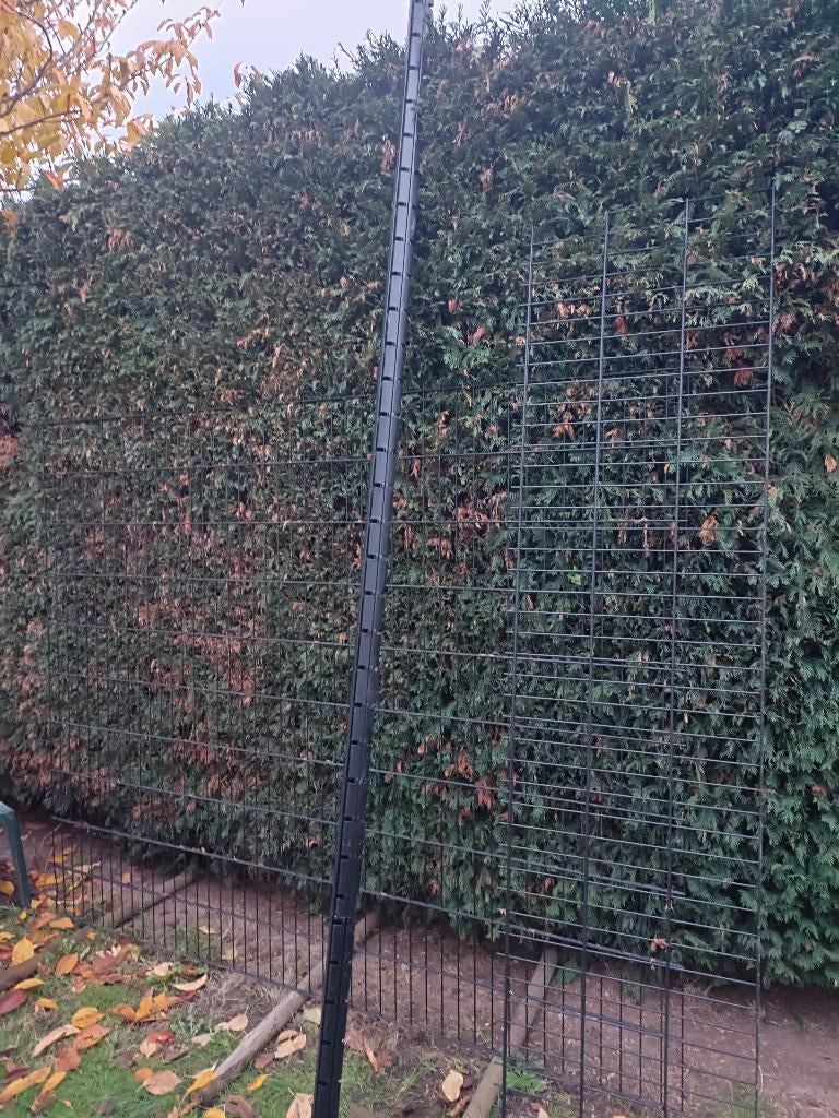 Grand panneau de clôture DOUBLE FIL avec poteau, Jardin & Terrasse, Enlèvement, Neuf, Fer, Clôture en treillis métallique double