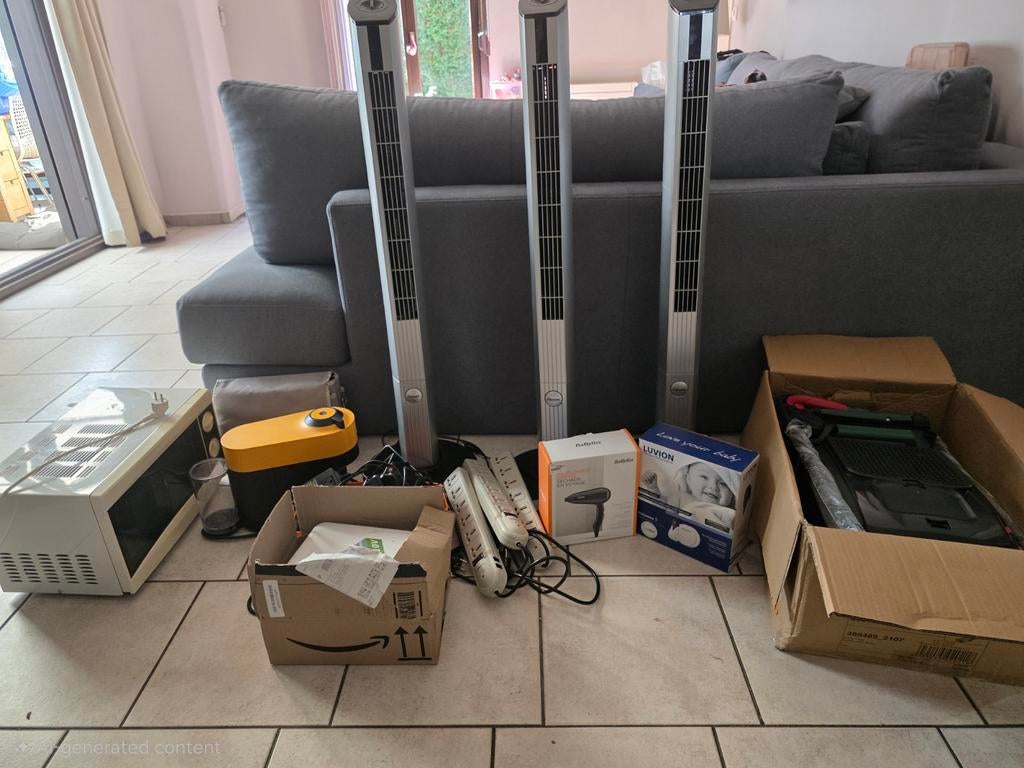 Huishoudelijke elektrische apparaten (alles samen verkocht), Enlèvement