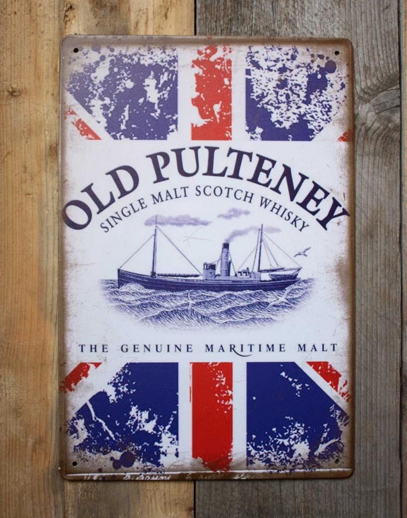 Old Pulteney schotse whisky – metalen decoratie plaat., Verzamelen, Ophalen of Verzenden, Nieuw
