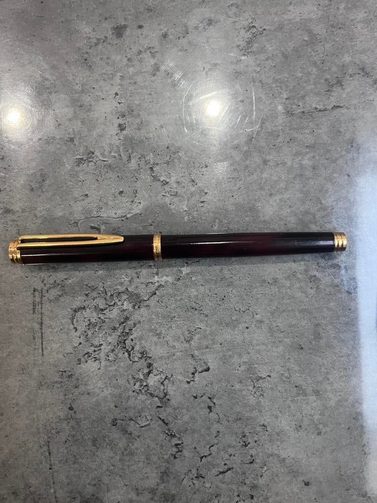 Waterman Gentleman Fountain Pen in Bordeaux Red Gold met 18K, Ophalen, Gebruikt, Vulpen, Waterman