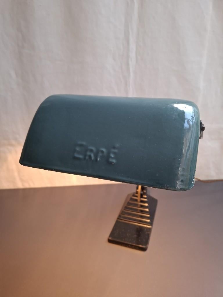 Erpé bureaulamp, bankierslamp, notarislamp, emaille, Ophalen of Verzenden