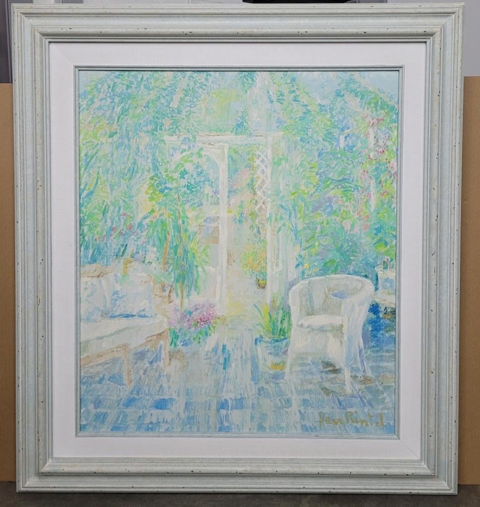 The VAN RINTEL, een zomers tuinterras, Antiquités & Art, Art | Peinture | Classique, Enlèvement