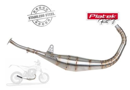 RvS Platek Racing uitlaat, model 50-70 rechtsom onderlangs, Fietsen en Brommers, Brommers | Tuning en Styling, Nieuw, Verzenden