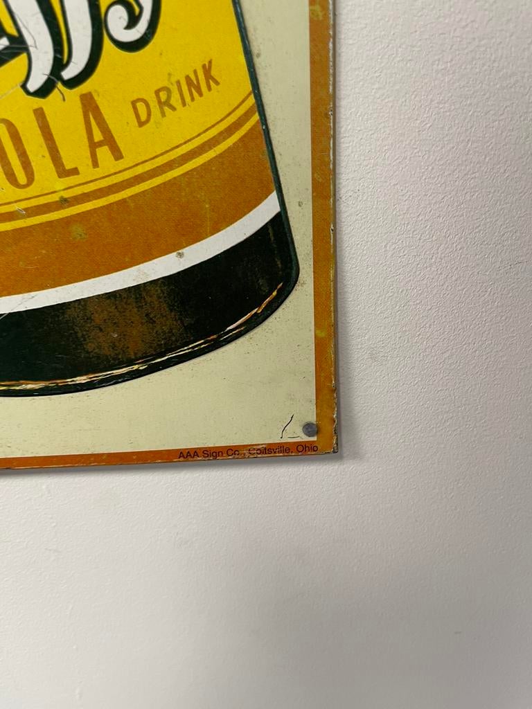 Ancienne enseigne publicitaire Spiffy Cola, Collections, Enlèvement ou Envoi, Utilisé, Panneau publicitaire