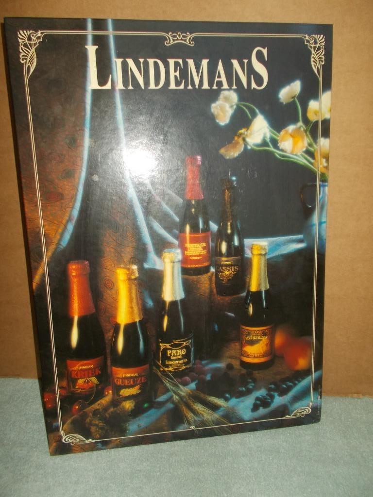 Lindemans - Lambic-Geuze reclame 1994 - Vlezenbeek, Collections, Marques de bière, Utilisé, Panneau, Plaque ou Plaquette publicitaire