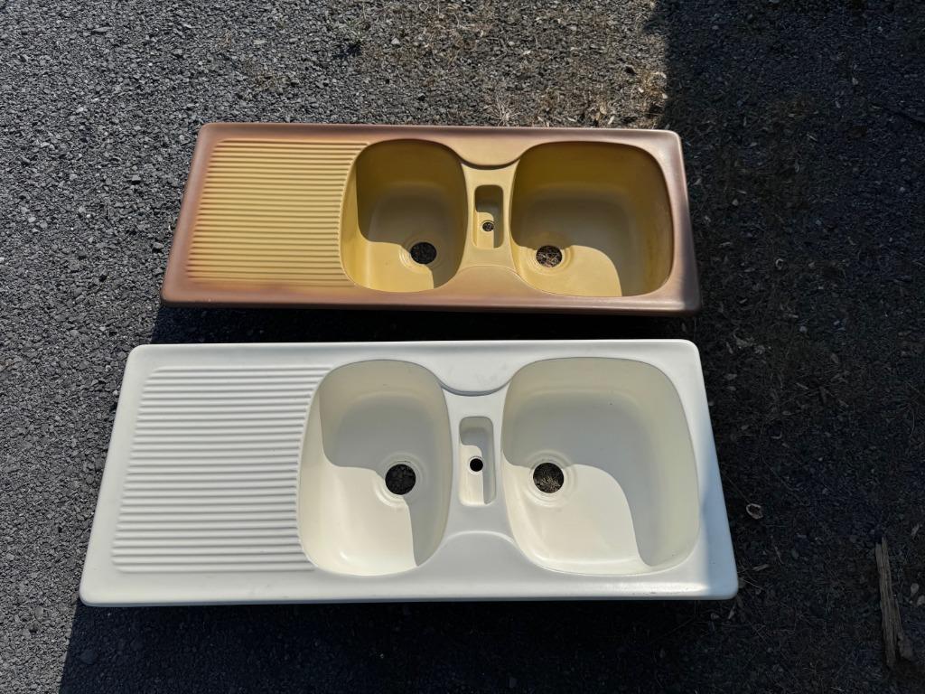 Evier de cuisine 2 bacs avec égouttoir, Maison & Meubles, Moins de 25 cm, Moins de 100 cm, Comme neuf, 100 à 150 cm