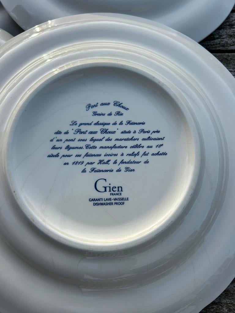 6 grandes assiettes « Pont aux Choux » de Gien, Enlèvement