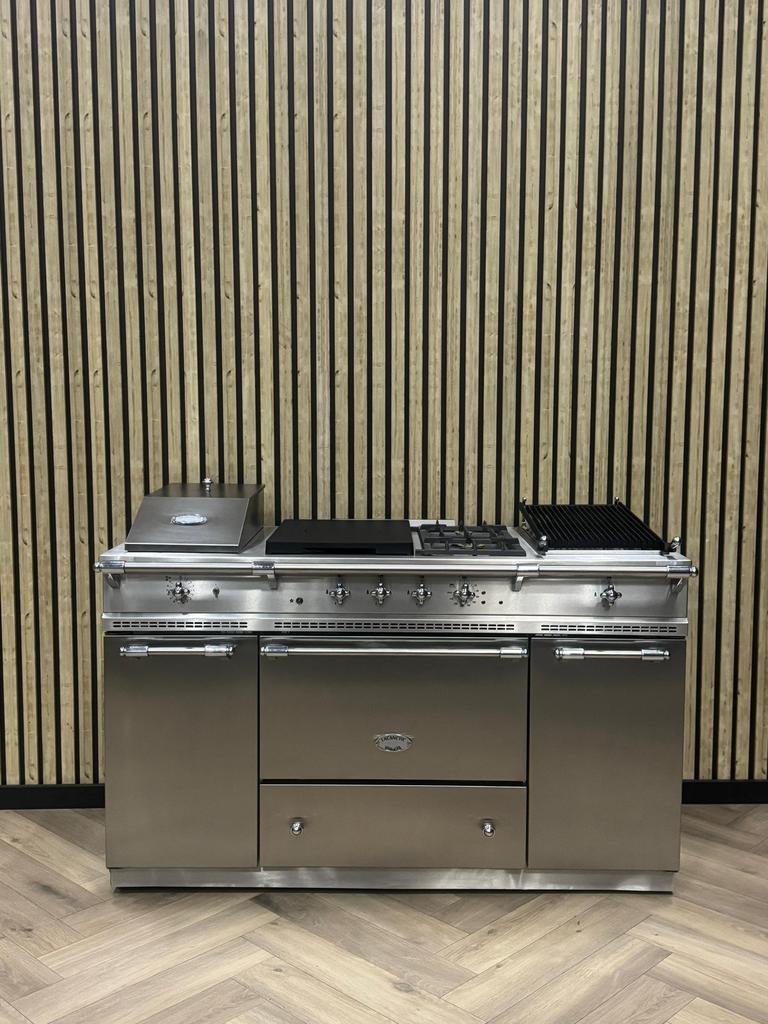 Luxe Lacanche 150cm Fornuis Inox Gas + Coup de feu, Elektronische apparatuur, Ophalen of Verzenden, Grill, Elektrisch
