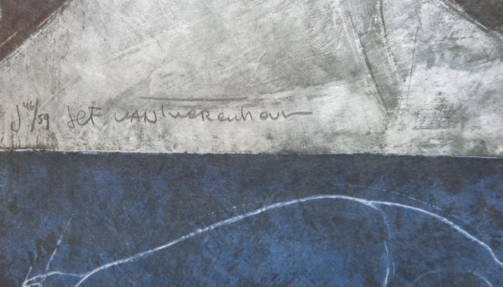 JEF VAN TUERENHOUT / KONINGIN MET HOED / ZEEFDRUK / 76x50cm, Antiek en Kunst, Kunst | Litho's en Zeefdrukken, Ophalen of Verzenden