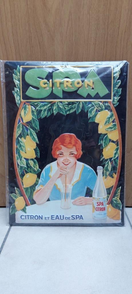Panneau publicitaire en métal Spa Citron, Collections, Marques & Objets publicitaires, Enlèvement ou Envoi, Neuf, Panneau publicitaire