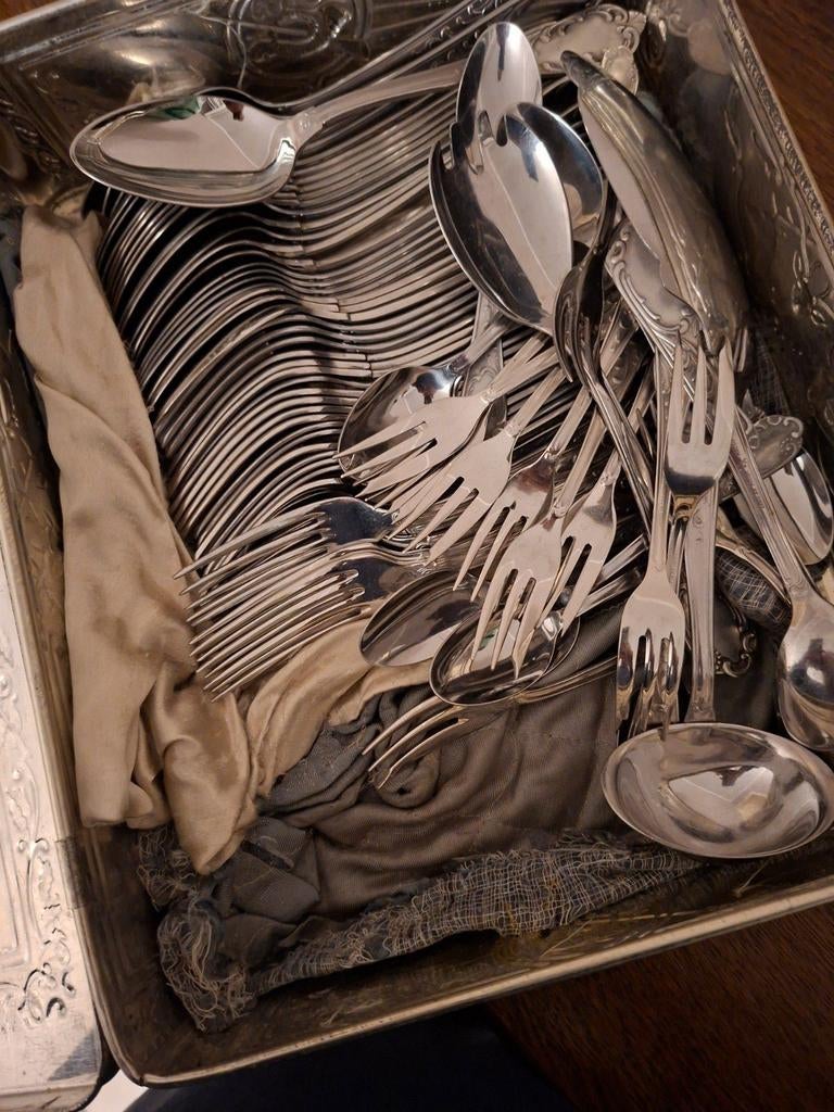 Lot menagere argent plaque, Enlèvement ou Envoi, Argent