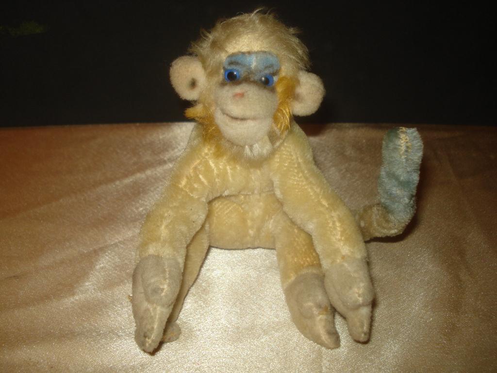 STEIFF Ancien Singe Mungo 14 x 14 cm An 1960 Très Bon Etat, Collections, Ours & Peluches, Enlèvement ou Envoi, Comme neuf, Autres types