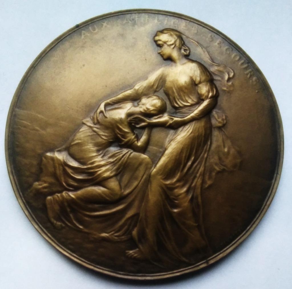 medaille 1853 devreese bruxelles secourir pauvres, Ophalen of Verzenden, Brons