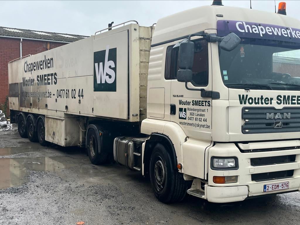 Chape oplegger + trekker, Auto's, Vrachtwagens, MAN, Particulier, Euro 4, Te koop