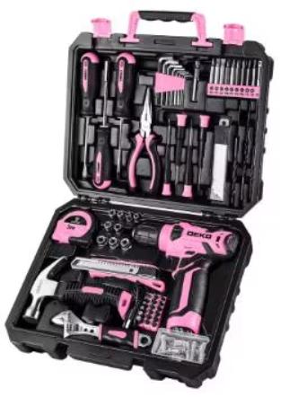 Prachtige roze accu boor/schroefmachine incl gereedschapset, Doe-het-zelf en Bouw, Gereedschap | Boormachines, Ophalen of Verzenden