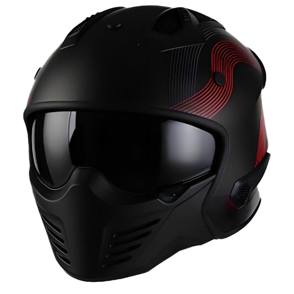 Casque moto Vito Jet Bruzano noir mat/rouge neuf, Autres marques, Casque jet, Neuf, avec ticket, Femmes
