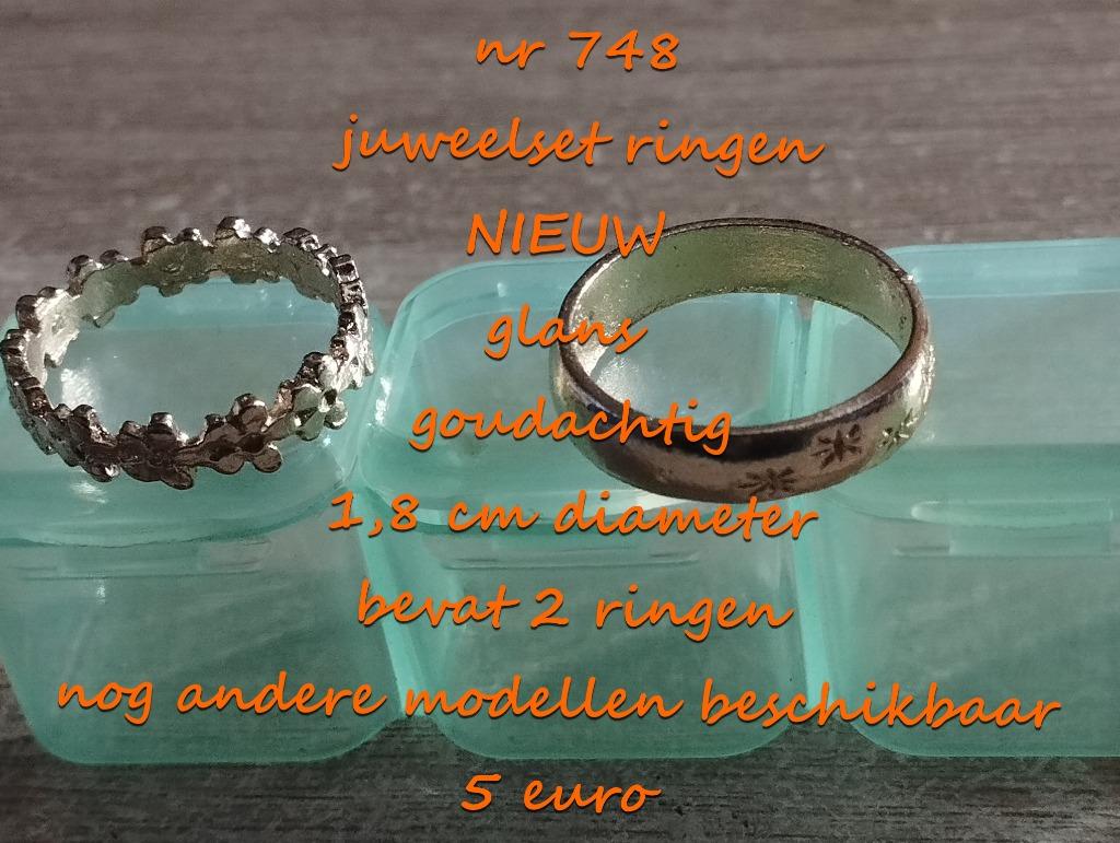 748. Juweelset : ringen , NIEUW , @LAATSTE STUK@ verzending, Overige materialen, Verzenden, Nieuw, 17 tot 18