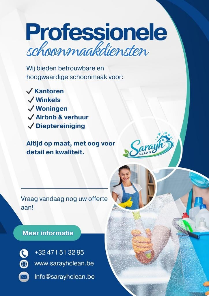 Schoonmaakdiensten, Services & Professionnels, Agents de propreté & Laveurs de vitres