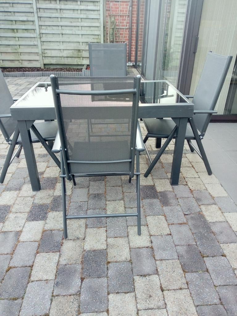 Tuinset, Tuin en Terras, Ophalen, 4 zitplaatsen, Aluminium, Zo goed als nieuw