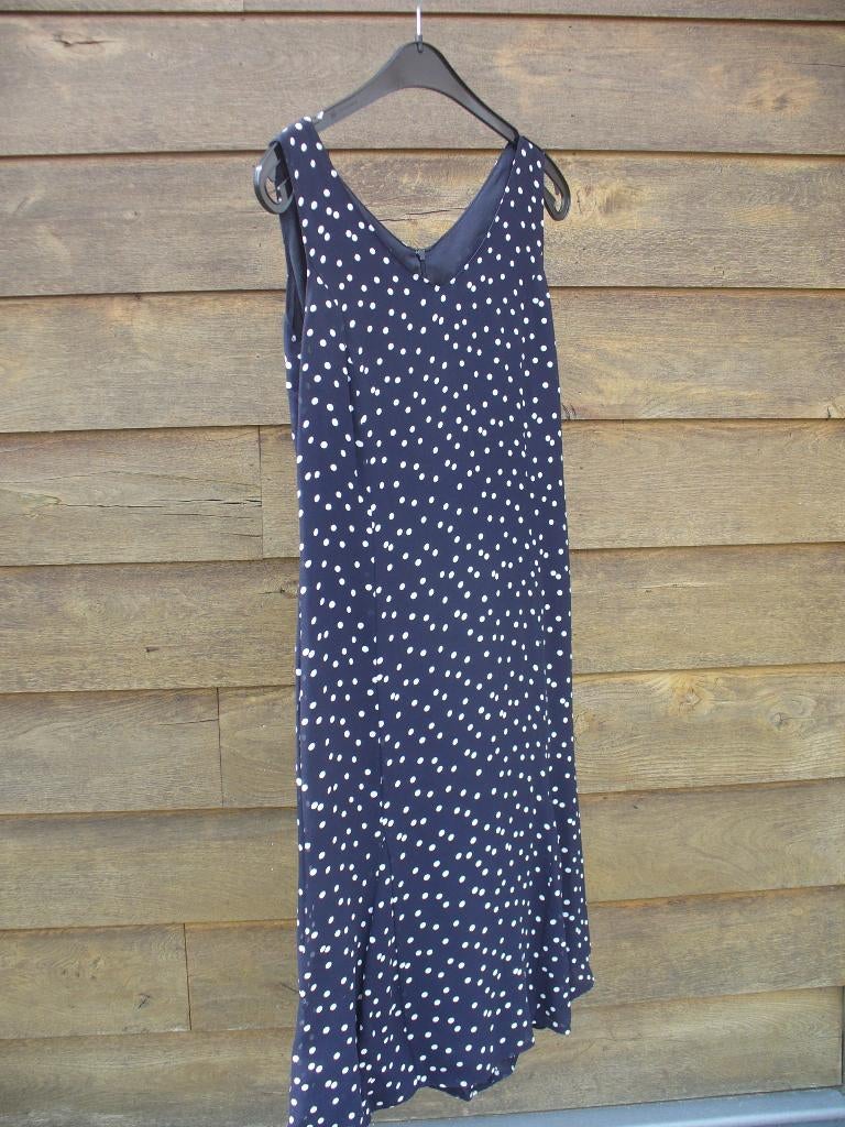 Stijlvol donker blauw kleed met bolletjes (Bianca), Ophalen, Maat 38/40 (M), Blauw