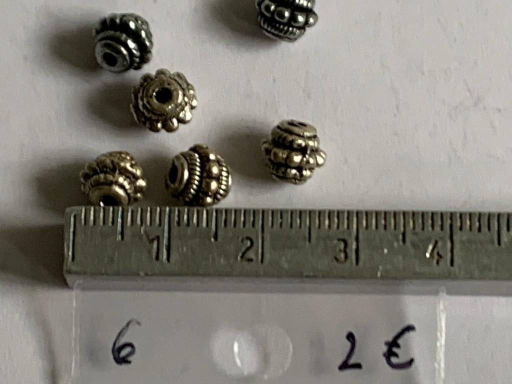 6 metalen kralen, Enlèvement ou Envoi, Neuf, Perle