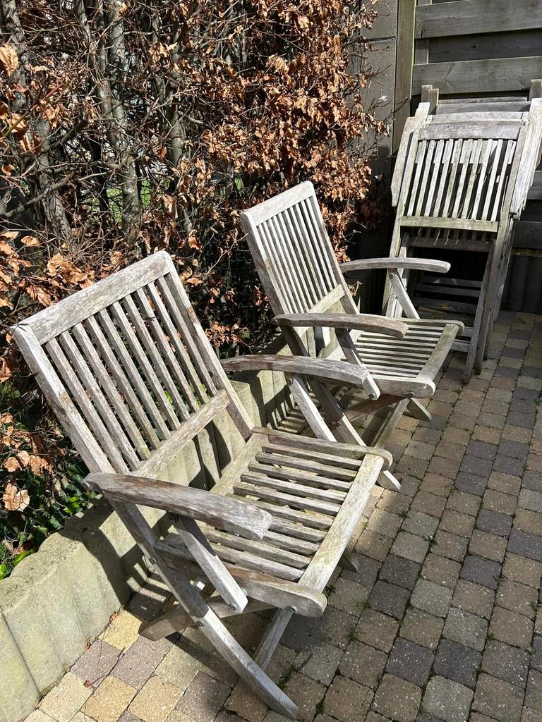 Teak tuinstoelen (8 st) van Bristol Teak, Ophalen, Gebruikt