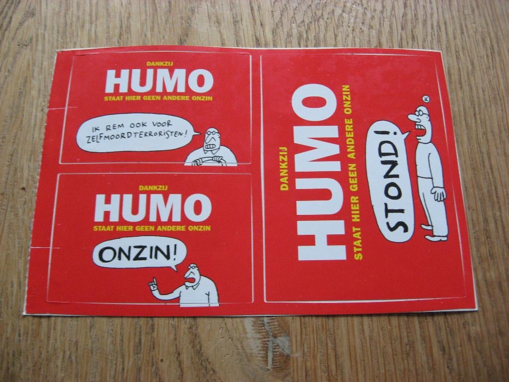 Sticker Dankzij Humo staat hier geen andere onzin 17 x 11,5, Ophalen of Verzenden, Nieuw, Overige typen