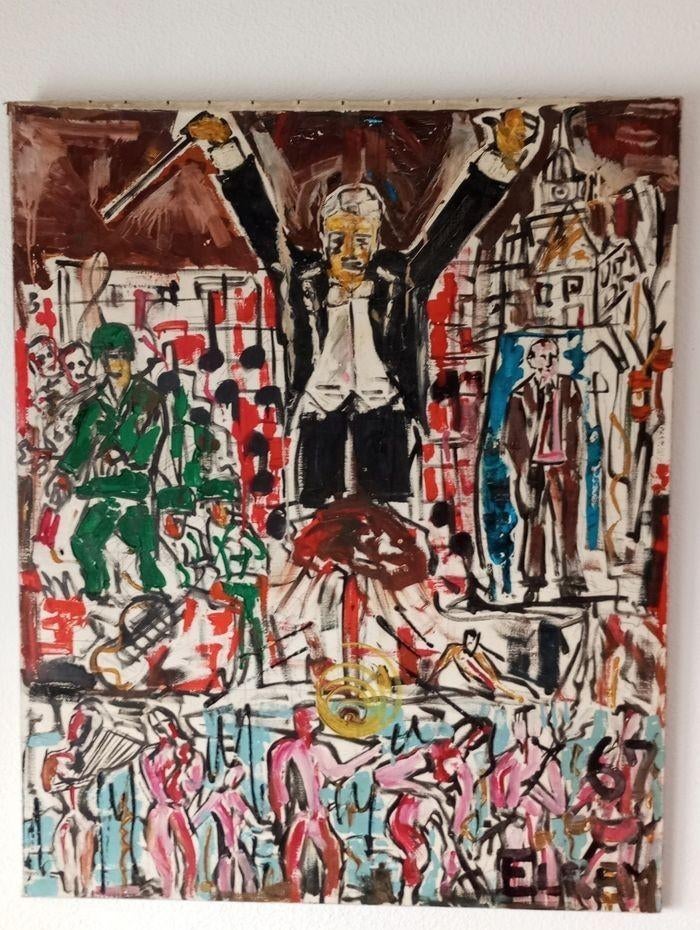 Tableau Unique Daté et signé par l'artiste 1967., Antiquités & Art, Enlèvement