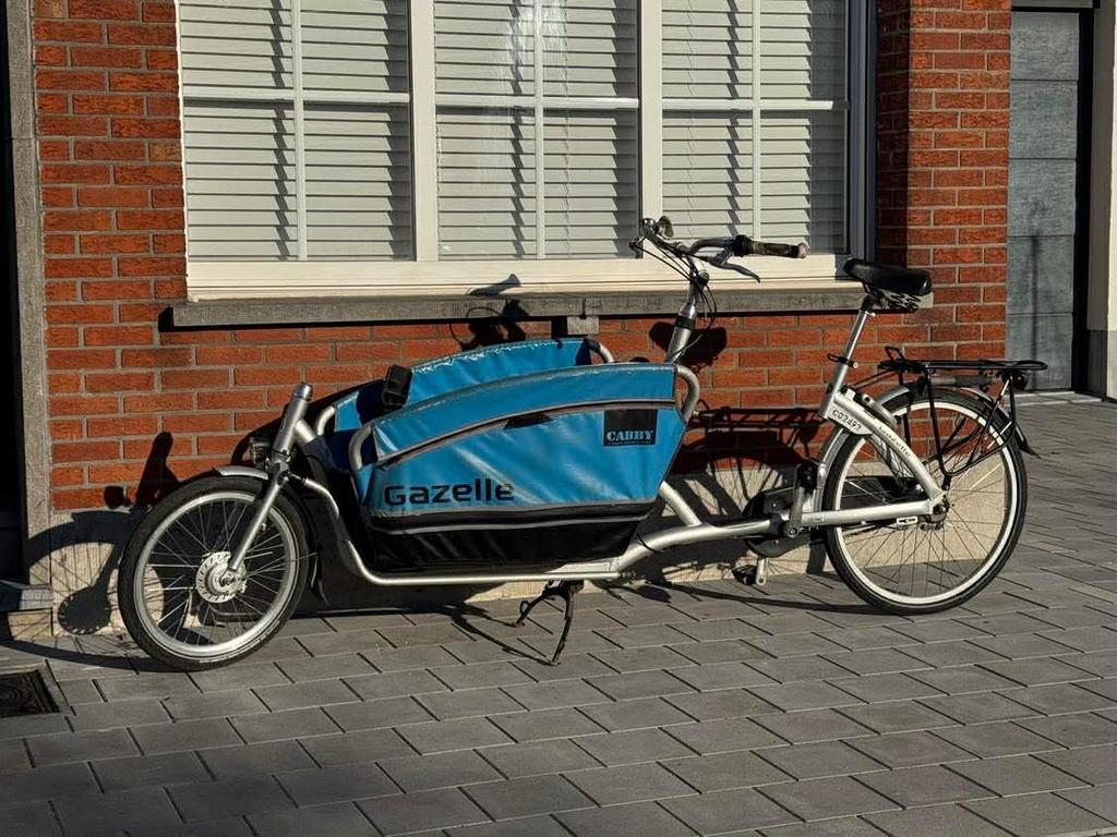 Gazelle Cabby Bakfiets blauw, Fietsen en Brommers, Ophalen, Gebruikt, Opvouwbaar