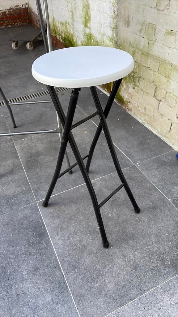 Chaises de bar blanches pliables, Enlèvement, Comme neuf